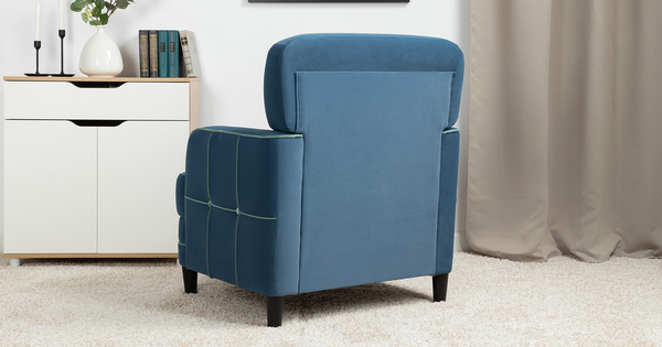 Кресло для отдыха Черри ТК 285 велюр Irida 07 синий, Эвита пистачио ментоловый