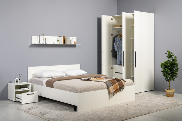 Спальня Эйр композиция 1 белый РЕ шагрень, спальное место 160 х 200