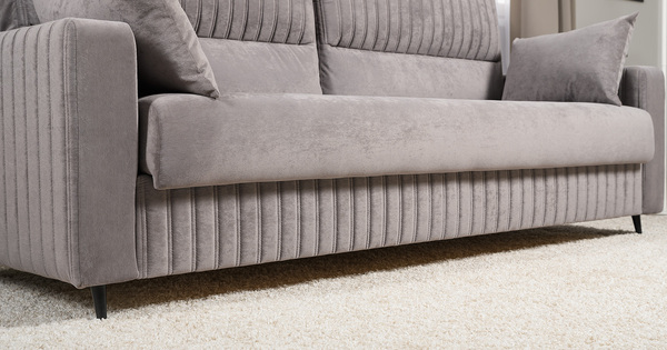 Диван-кровать прямой Изабель ТД 737 велюр Романс вижион серо-бежевый