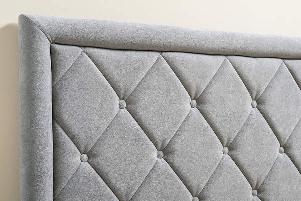 Кровать Марион 160 велюр OCEAN 023 серый с ортопедическим основанием и подъемным механизмом (спальное место 160 х 200)