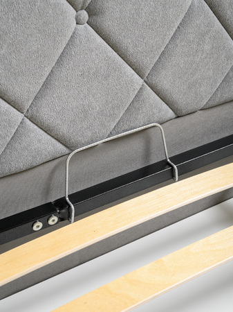 Кровать Марион 180 велюр OCEAN 023 серый с ортопедическим основанием и подъемным механизмом (спальное место 180 х 200)