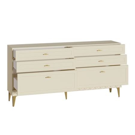 Комод Марион 16.256 Слоновая кость С341 PE, Слоновая кость 6898 ПВХ, Белый PE шагрень