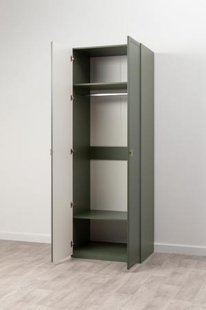 Шкаф двустворчатый Марион 16.340.02 дымчатый зеленый K521, олива шагрень AG 1050 ПВХ