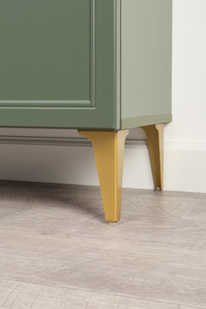 Шкаф-витрина Марион 16.397.02 дымчатый зеленый K521, олива шагрень AG 1050 ПВХ (собирается на любую сторону)