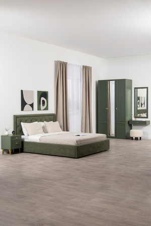 Стол-консоль Марион 12.318 дымчатый зеленый K521, олива шагрень AG 1050 ПВХ