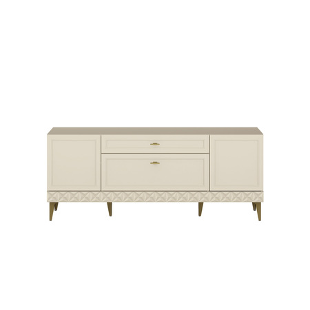 Гостиная Марион композиция 1 слоновая кость С341 PE, слоновая кость 6898 ПВХ, белый PE шагрень (собирается на любую сторону)