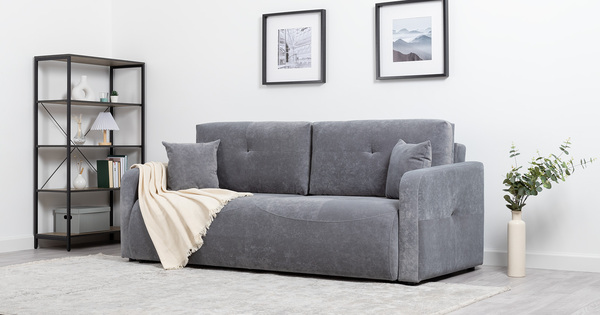 Диван-кровать прямой Марсель ТД 701 велюр Aura 20 серый