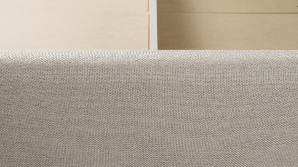 Кровать Миа 180 светло-бежевый, кант желтовато-коричневый с ортопедическим основанием и подъемным механизмом