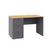 Стол письменный Остин 12.159 серый графит 0162 РЕ, дуб золотой CRAFT, графит ZB 856-2 ПВХ, сборка на любую сторону