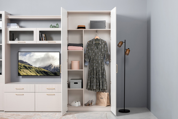 Шкаф для одежды Ричфорд 16.327.02 кашемир 5981 BS, моно керамика D166-2 ПВХ