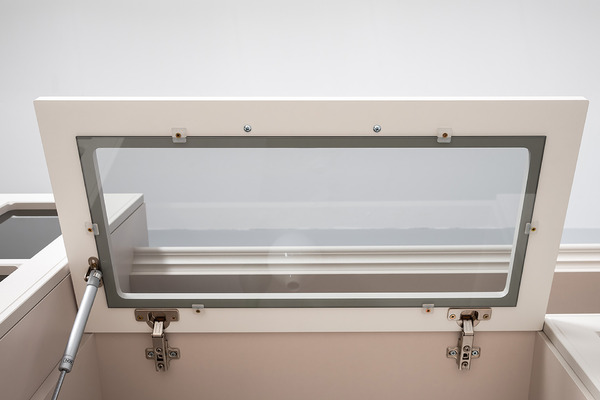 Гостиная Ричфорд композиция 1 с карнизами, кашемир 5981 BS, моно керамика D166-2 ПВХ, белый PE шагрень (собирается на любую сторону)