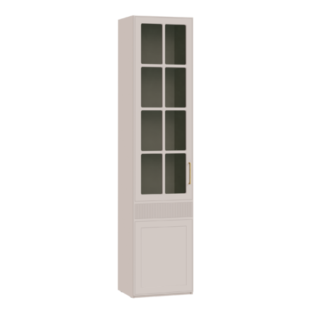 Гостиная Ричфорд композиция 2 с карнизами, кашемир 5981 BS, моно керамика D166-2 ПВХ, белый PE шагрень (собирается на любую сторону)