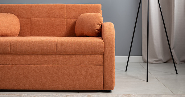 Диван-кровать прямой Тео (120) ТД 907 велюр Danco 412 светло-терракотовый